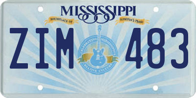 MS license plate ZIM483