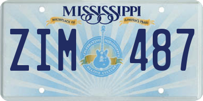 MS license plate ZIM487