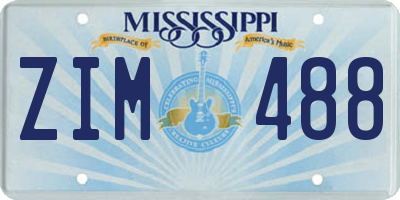 MS license plate ZIM488