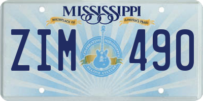 MS license plate ZIM490