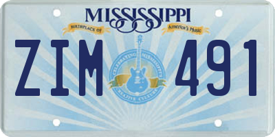 MS license plate ZIM491