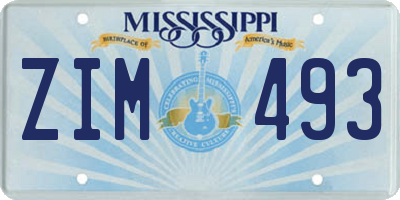 MS license plate ZIM493