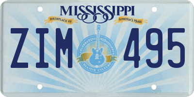 MS license plate ZIM495