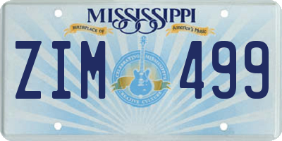 MS license plate ZIM499