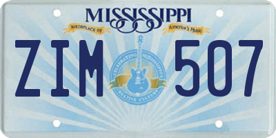 MS license plate ZIM507