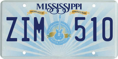 MS license plate ZIM510