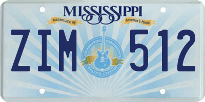MS license plate ZIM512