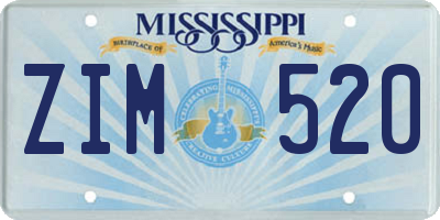 MS license plate ZIM520