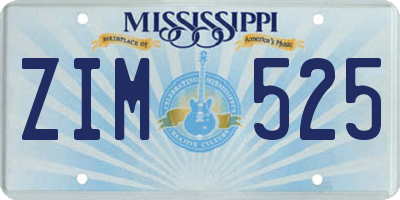 MS license plate ZIM525