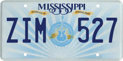 MS license plate ZIM527