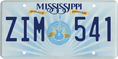 MS license plate ZIM541