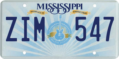 MS license plate ZIM547