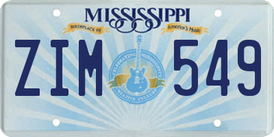 MS license plate ZIM549