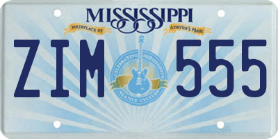 MS license plate ZIM555