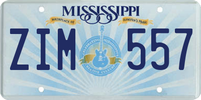 MS license plate ZIM557