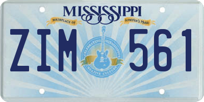 MS license plate ZIM561