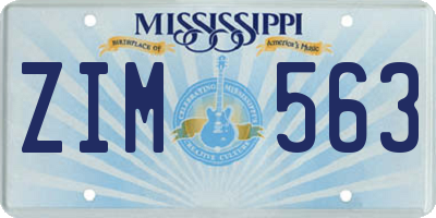 MS license plate ZIM563