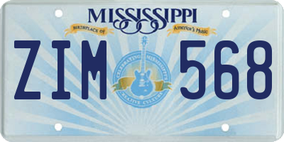 MS license plate ZIM568