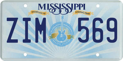 MS license plate ZIM569