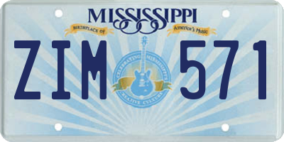 MS license plate ZIM571