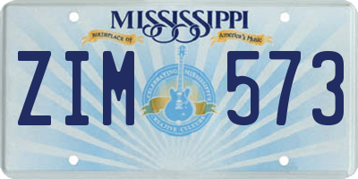 MS license plate ZIM573
