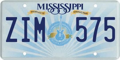 MS license plate ZIM575