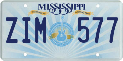 MS license plate ZIM577