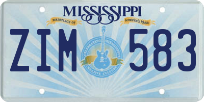 MS license plate ZIM583