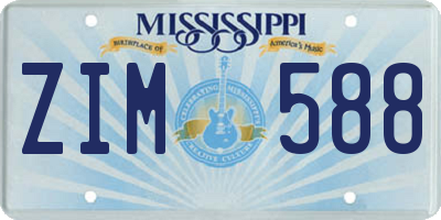 MS license plate ZIM588
