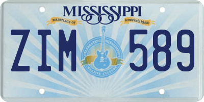 MS license plate ZIM589