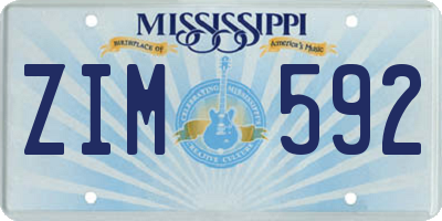 MS license plate ZIM592
