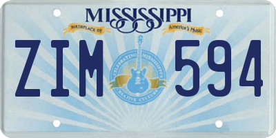 MS license plate ZIM594