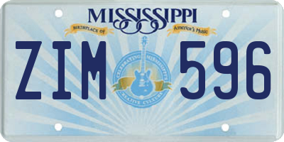 MS license plate ZIM596