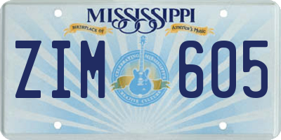 MS license plate ZIM605