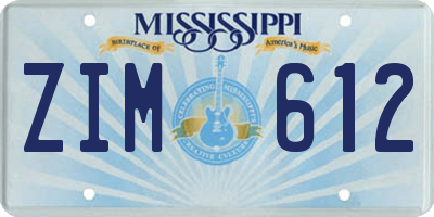MS license plate ZIM612