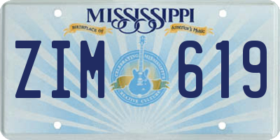 MS license plate ZIM619