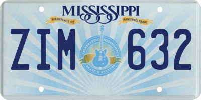 MS license plate ZIM632
