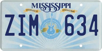 MS license plate ZIM634