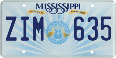 MS license plate ZIM635
