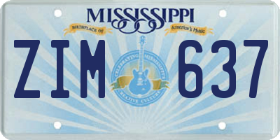 MS license plate ZIM637