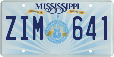 MS license plate ZIM641