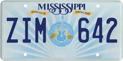MS license plate ZIM642