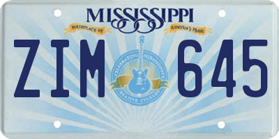 MS license plate ZIM645