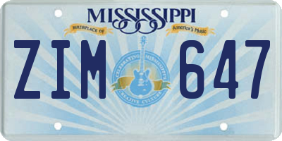 MS license plate ZIM647