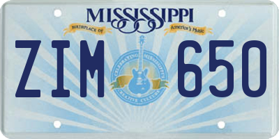 MS license plate ZIM650
