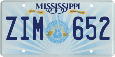 MS license plate ZIM652