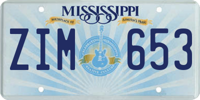 MS license plate ZIM653