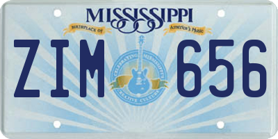 MS license plate ZIM656