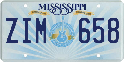 MS license plate ZIM658