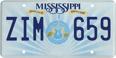 MS license plate ZIM659